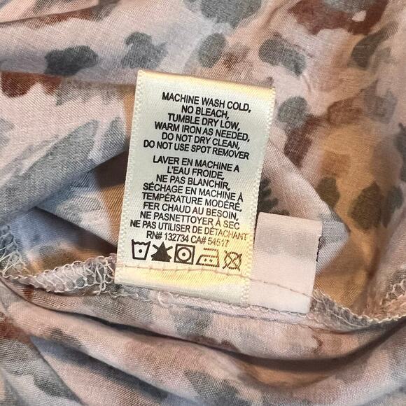 Bella Dahl Brown/Tan Animal Print High/Low Women's Button Down.  Size Small - Picture 6 of 7